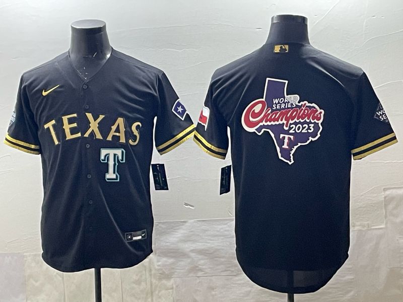 Men 2025 Texas Rangers Blank Black Game Nike MLB Jersey style 06